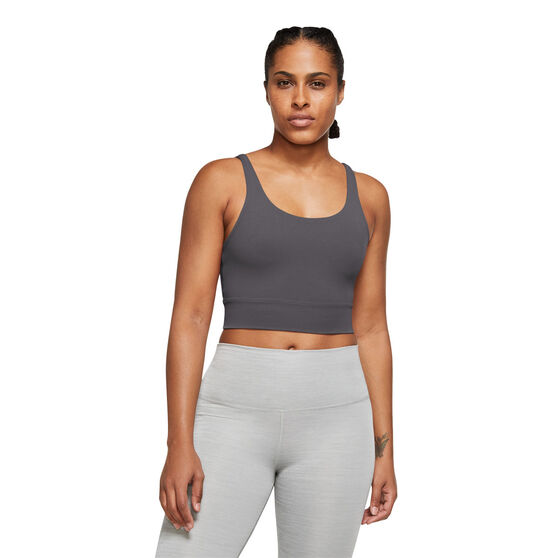 Nike Womens Yoga Luxe Infinalon Crop Top, Grey, rebel_hi-res