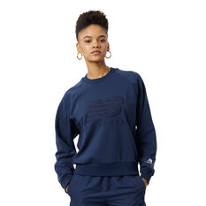 New Balance Womens Athletics Crew Sweatshirt, Navy, rebel_hi-res