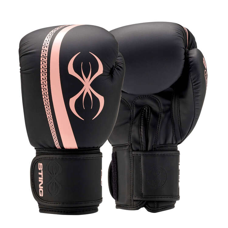 Sting Aurora Womens Boxing Gloves Black 10 Oz, Black, rebel_hi-res