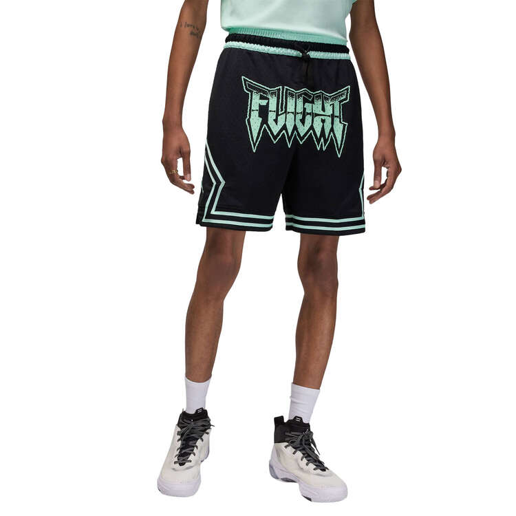 Jordan Mens Dri-FIT Sport Diamond Basketball Shorts, Black/Mint, rebel_hi-res