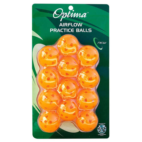 Optima Air Flow Practice Golf Balls 12 Pack Orange, , rebel_hi-res