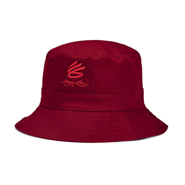 Under Armour Curry X Bruce Lee Bucket Hat Red S/M, Red, rebel_hi-res