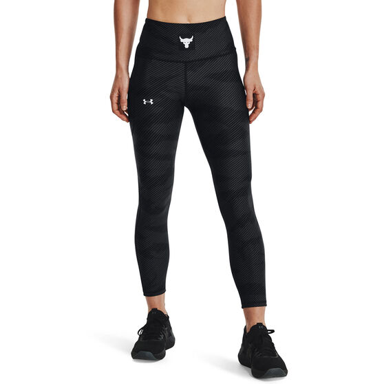 Under Armour Womens Project Rock HeatGear Ankle Tights, Black, rebel_hi-res