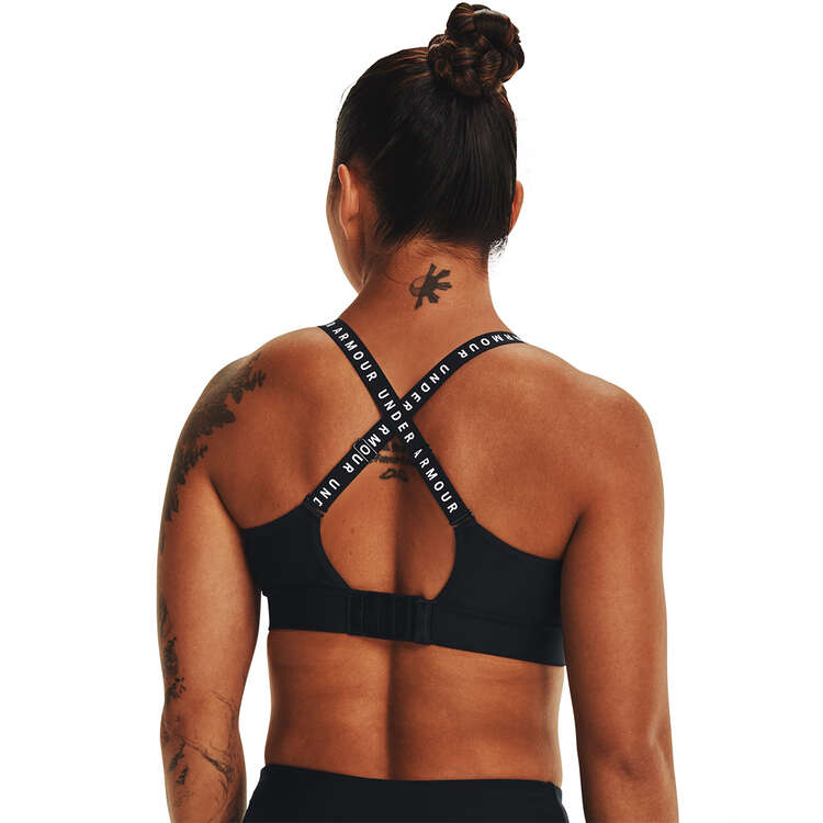 Under Armour Womens Infinity Mid Covered Sports Bra Black XS, Black, rebel_hi-res
