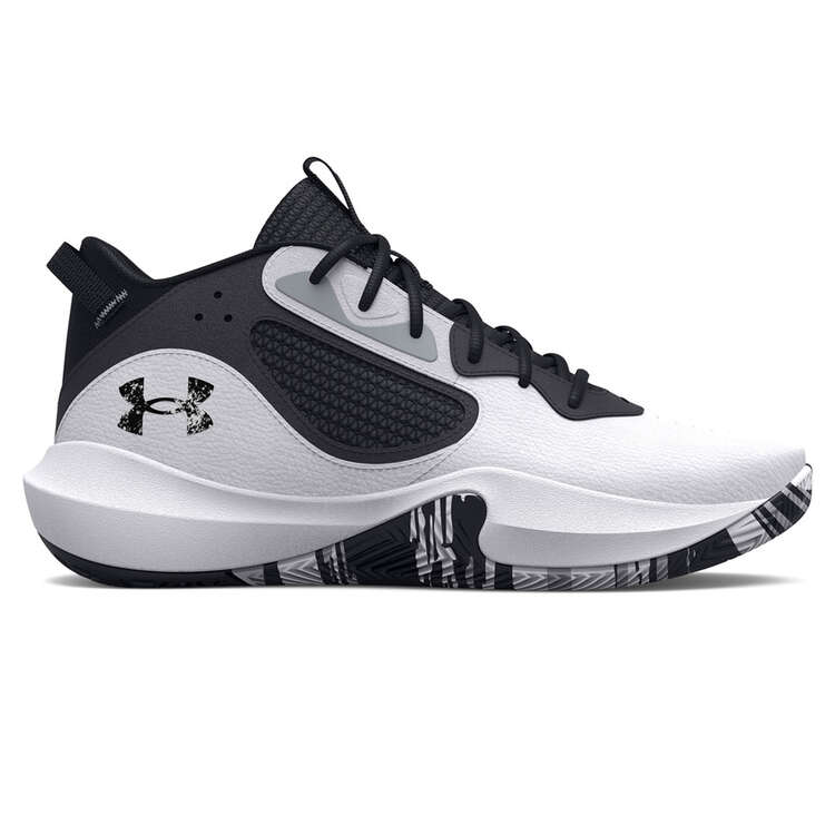 Under Armour Lockdown 6 Basketball Shoes, White/Grey, rebel_hi-res