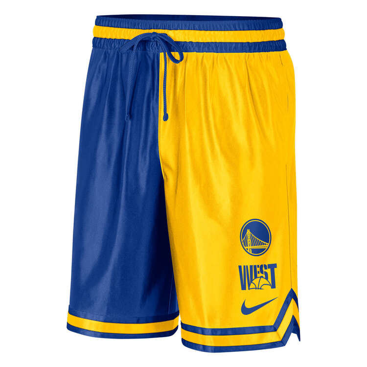 Golden State Warriors Mens Dri-FIT Graphic Basketball Shorts, Yellow, rebel_hi-res