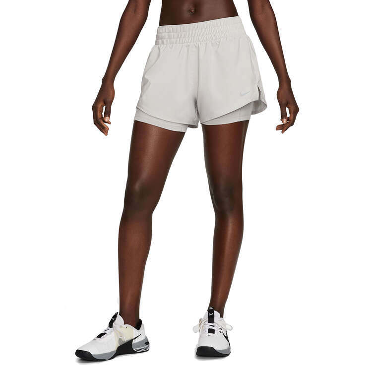 Nike One Womens Dri-FIT 2 In 1 Shorts, Grey, rebel_hi-res
