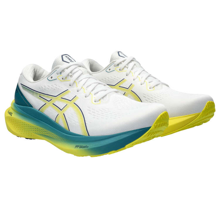 Asics GEL Kayano 30 Mens Running Shoes, White/Yellow, rebel_hi-res