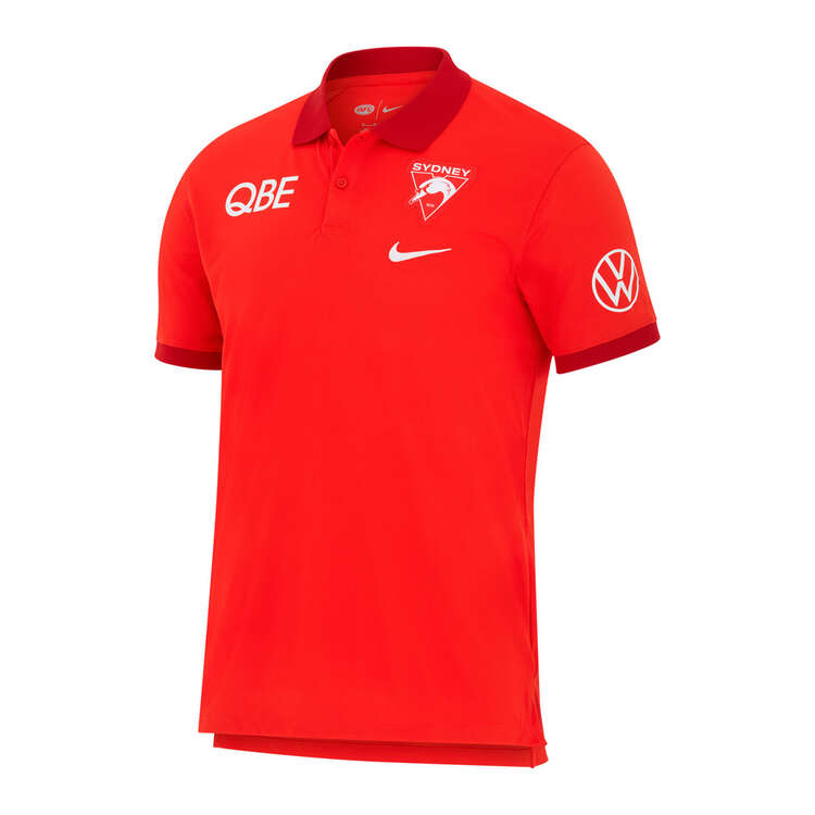 Sydney Swans 2024 Mens Dri-FIT Polo Red S, Red, rebel_hi-res