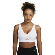 Nike Womens Dri-FIT Indy Medium Support Padded Plunge Cutout Sports Bra, , rebel_hi-res