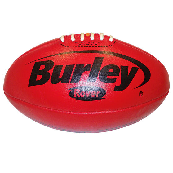 Burley Rover Leather Australian Rules Ball, Red, rebel_hi-res