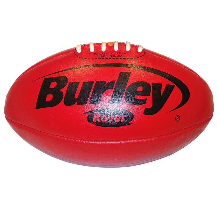 Burley Rover Leather Australian Rules Ball Red 3, Red, rebel_hi-res