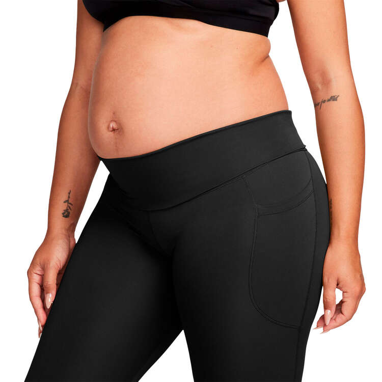 Nike One Womens High-Waisted Maternity 7/8 Tights, Black, rebel_hi-res