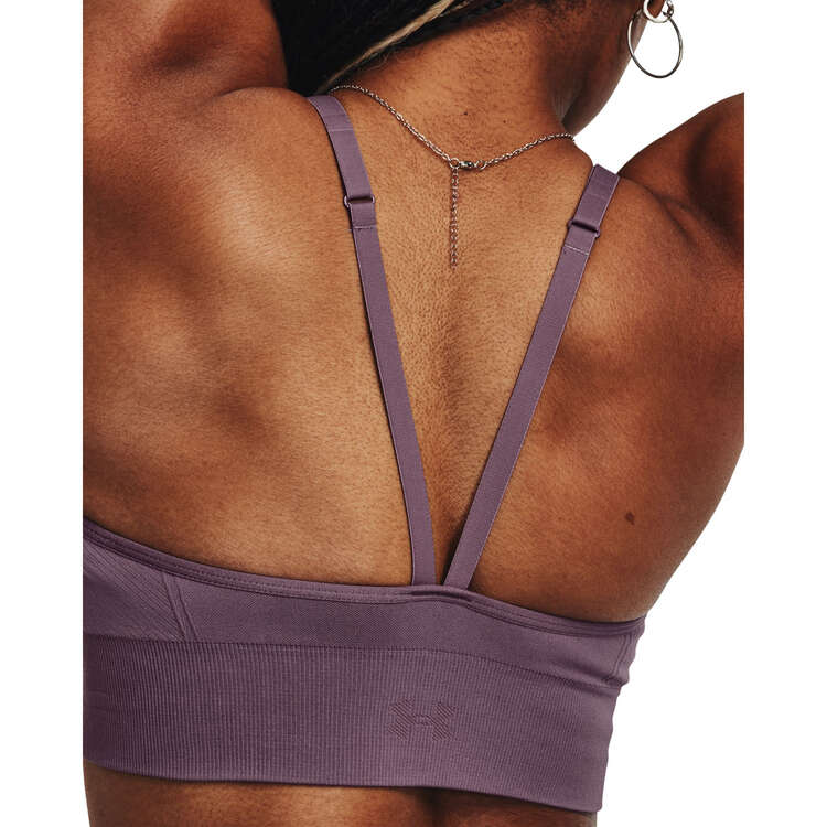 Under Armour Womens Train Seamless Low Support Sports Bra, Purple, rebel_hi-res