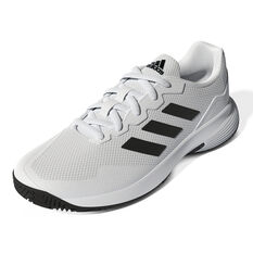 adidas GameCourt 2 Mens Tennis Shoes, White/Black, rebel_hi-res