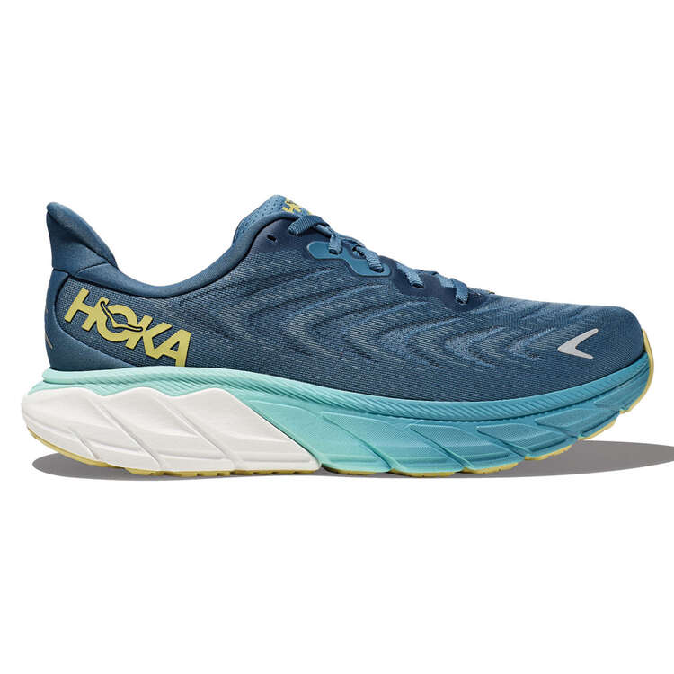Hoka Arahi 6 Mens Running Shoes, Blue/Yellow, rebel_hi-res