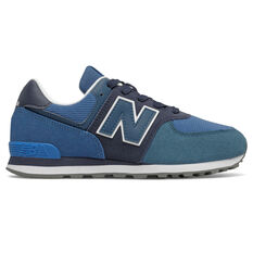 New Balance 574 GS Kids Casual Shoes Blue/Navy US 4, Blue/Navy, rebel_hi-res