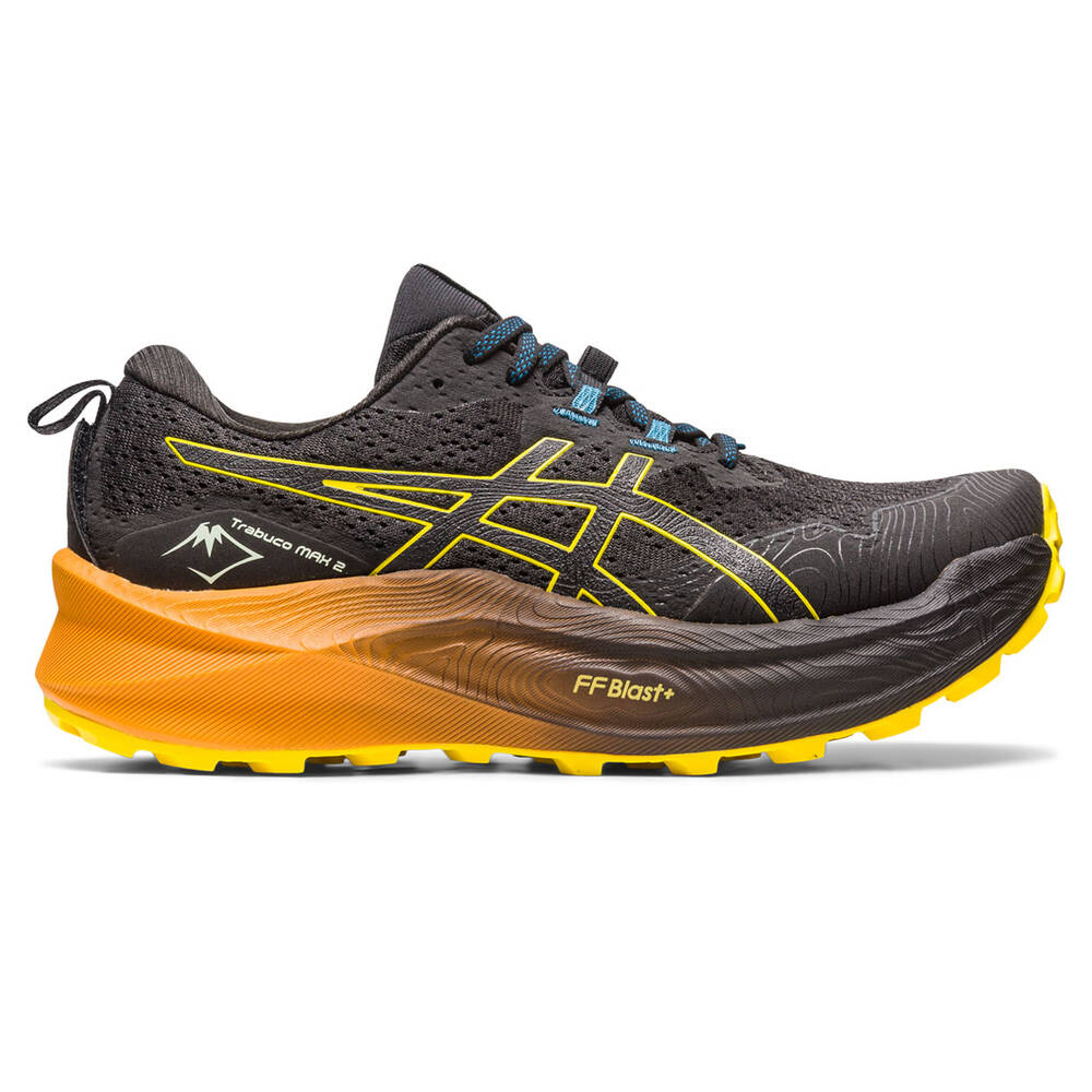 Asics Trabuco Max 2 Mens Trail Running Shoes Black/Yellow US 8.5 ...