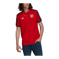 Arsenal 2021/22 Mens 3-Stripes Polo Red S, Red, rebel_hi-res