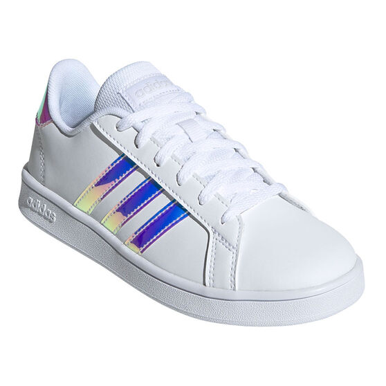 adidas Grand Court GS Kids Casual Shoes White/Grey US 11, White/Grey, rebel_hi-res