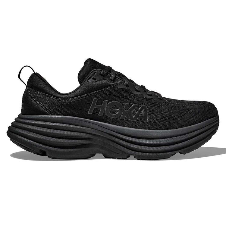 HOKA Bondi 8 Womens D Running Shoes, Black, rebel_hi-res
