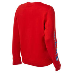 Champion Mens Graphic Print Crew Sweatshirt, Red, rebel_hi-res