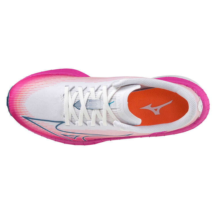Mizuno Wave Rebellion Flash Womens Running Shoes, Pink/White, rebel_hi-res