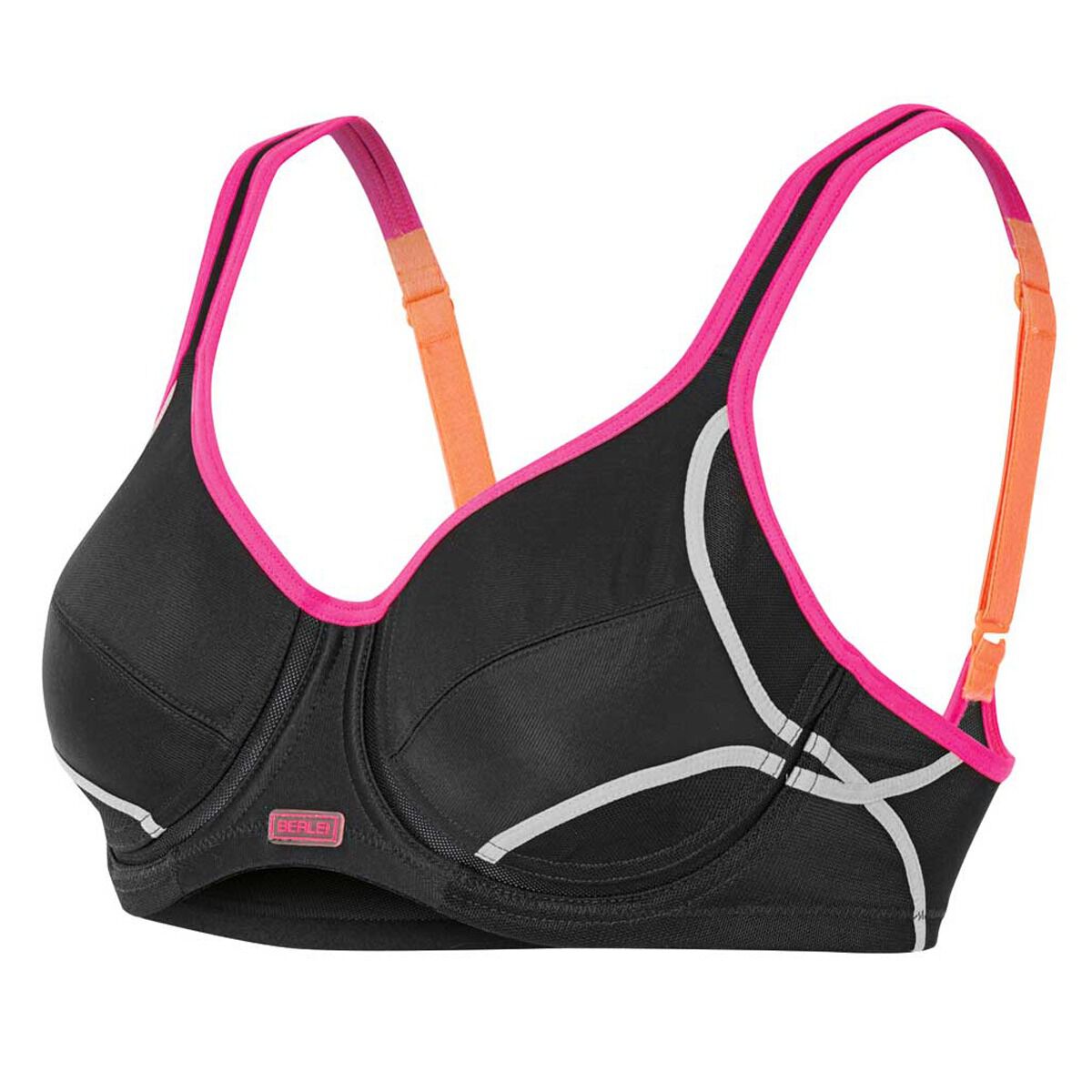 2 x BERLEI WOMENS ELECTRIFY CROP UNDERWIR SPORTS BRA Black Pink Activewear Gym
