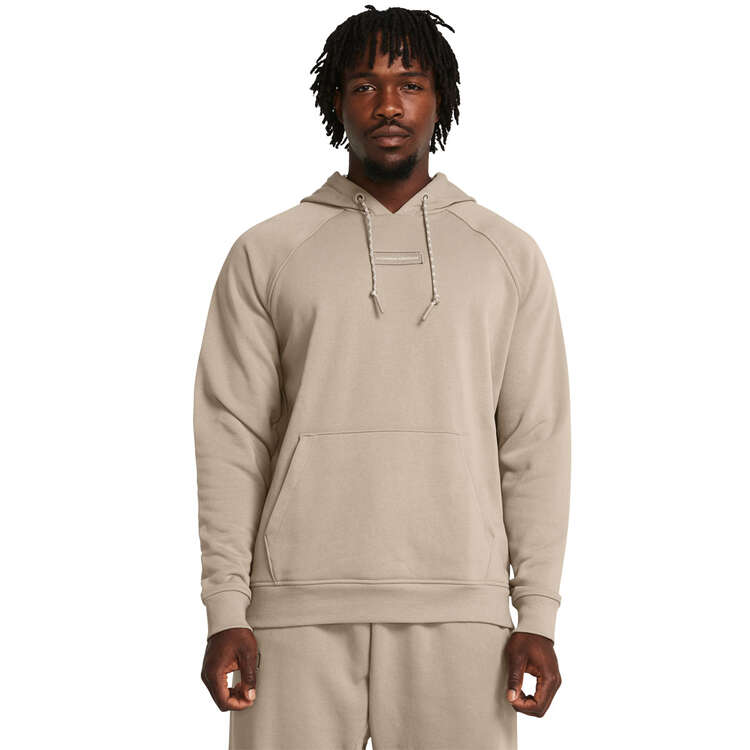 Under Armour Mens UA Heavyweight Terry Hoodie Taupe XS, Taupe, rebel_hi-res