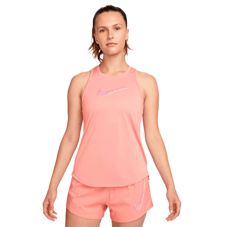 Nike Womens Dri-FIT Swoosh Running Tank Pink XS, Pink, rebel_hi-res