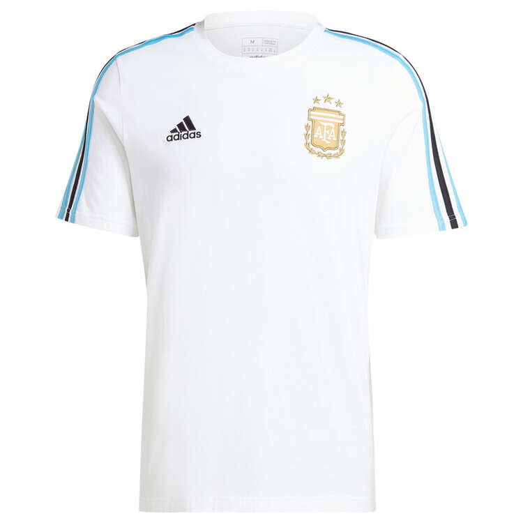 adidas Mens Argentina Football DNA Tee, White, rebel_hi-res