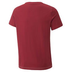 Puma Boys Essentials Colorblock Tee Red/White XS, Red/White, rebel_hi-res