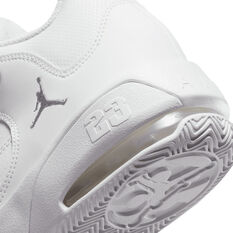 Jordan Max Aura 3 GS Kids Basketball Shoes, White, rebel_hi-res