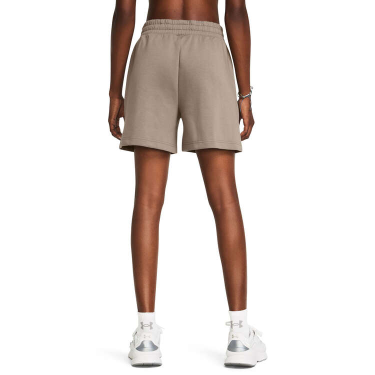 Under Armour Womens Unstoppable Fleece Pleated Shorts, Taupe, rebel_hi-res