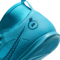 Nike Mercurial Superfly 8 Club Kids Indoor Soccer Shoes, Blue/Orange, rebel_hi-res