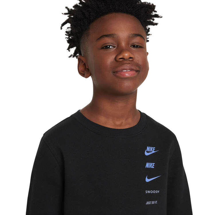 Nike Boys Sportswear Standard Issue Fleece Crew Sweatshirt, Black, rebel_hi-res