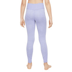 Nike Girls Yoga Dri-FIT Leggings Purple XS, Purple, rebel_hi-res