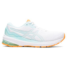 Asics GT 1000 11 Womens Running Shoes White/Blue, White/Blue, rebel_hi-res