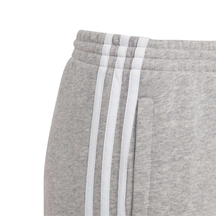adidas Kids 3 Stripes Fleece Jogger Pants, Grey/White, rebel_hi-res