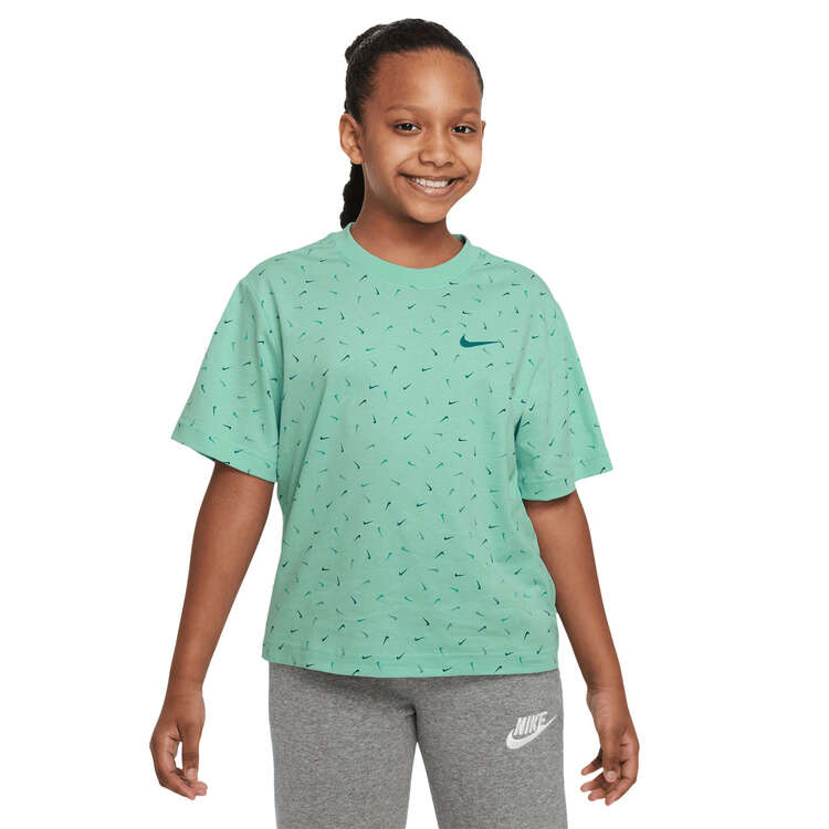 Nike Girls Sportswear Essential Boxy Tee, Green, rebel_hi-res