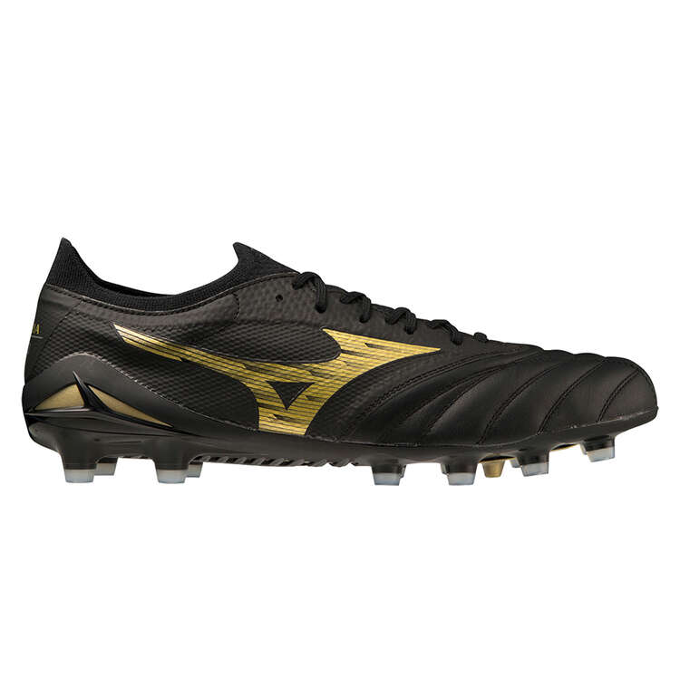 Mizuno Morelia Neo 4 Beta Elite Football Boots Black/Gold US Mens 7 / Womens 8.5, Black/Gold, rebel_hi-res