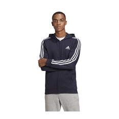 adidas Mens Essentials Fleece 3-Stripes Hoodie Navy XS, Navy, rebel_hi-res
