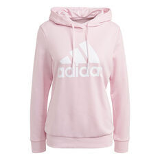 adidas Womens Big Logo Fleece Hoodie Pink XS, Pink, rebel_hi-res