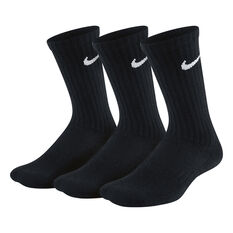 Nike Kids Performance Cushioned Crew Training Socks Black S, Black, rebel_hi-res