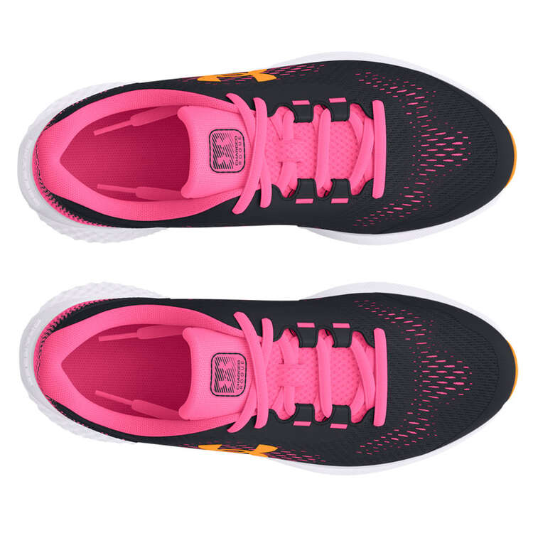 Under Armour Charged Rogue 4 GS Kids Running Shoes, Black/Pink, rebel_hi-res