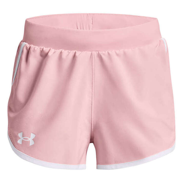 Under Armour Girls Fly By Shorts, Pink, rebel_hi-res