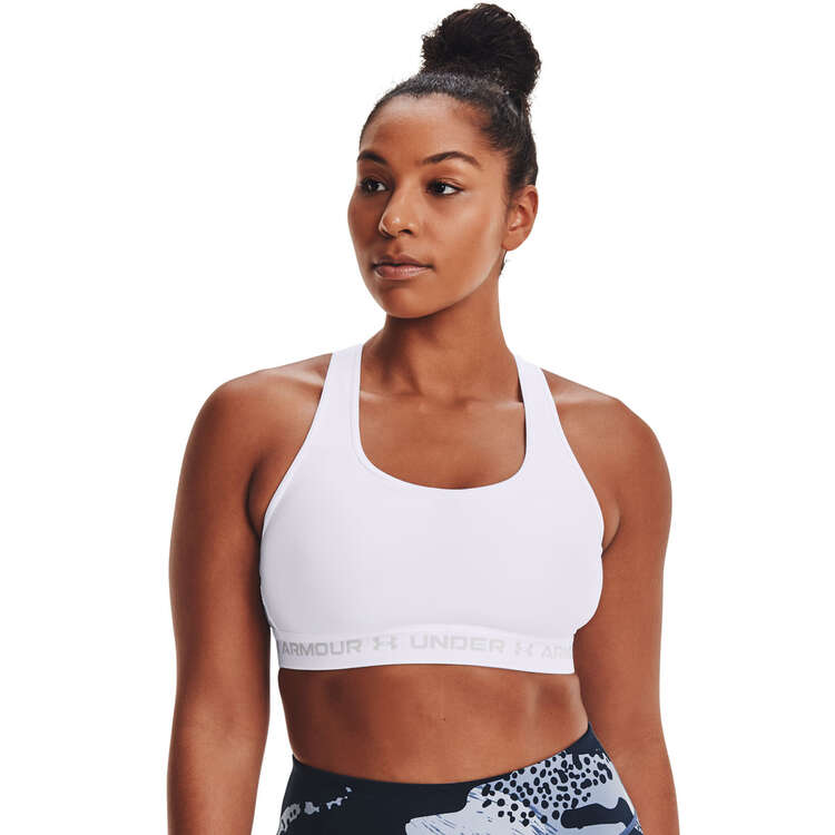 Under Armour Womens Mid Crossback Sports Bra White XS