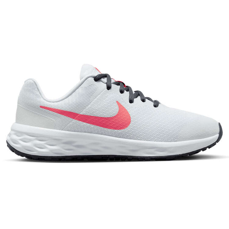 Nike Revolution 6 GS Kids Running Shoes White/Pink US 4, White/Pink, rebel_hi-res
