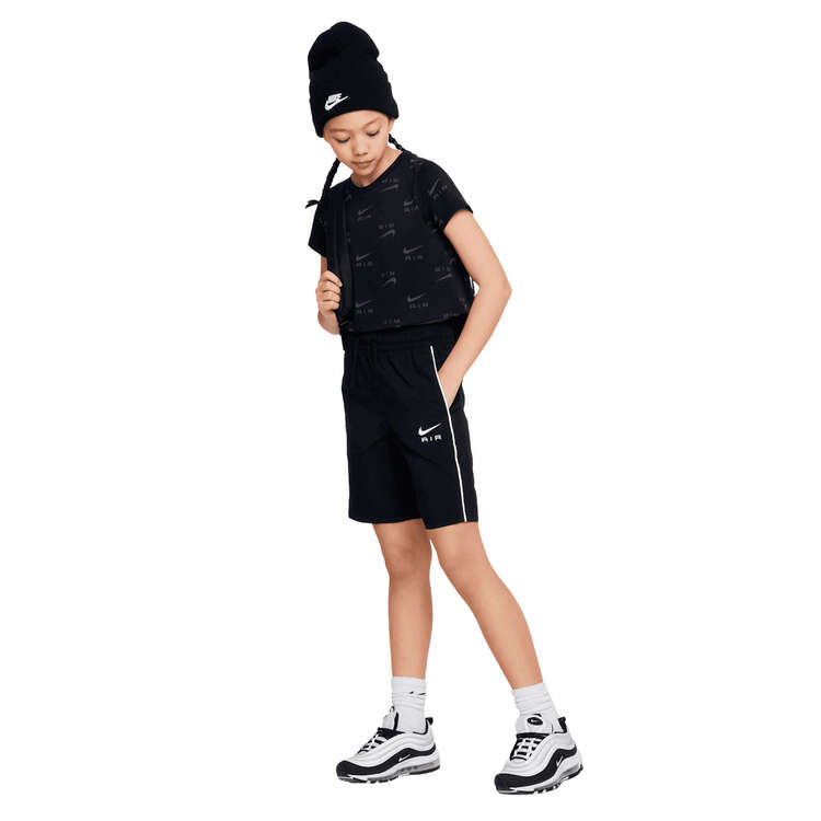 Nike Girls Sportswear Crop Air AOP Tee, Black, rebel_hi-res