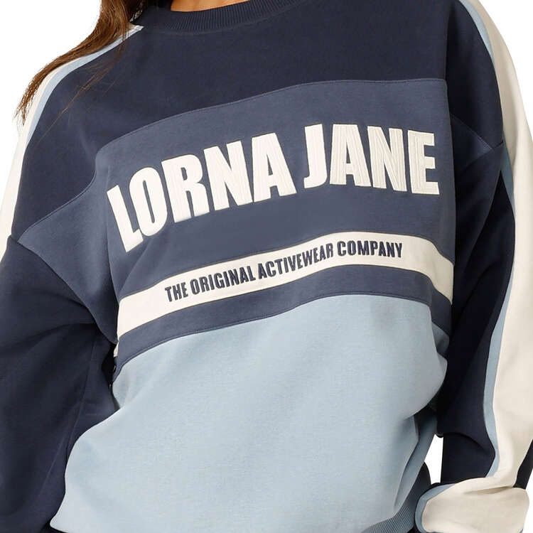 Lorna Jane Womens Serenade Oversized Sweatshirt, Blue, rebel_hi-res